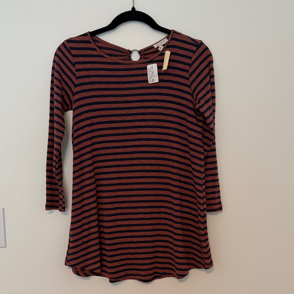 Hayden Girls Navy and Rust Striped Tunic/Dress